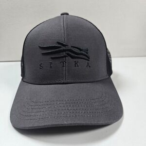 Sitka Trucker Hat Mens OSFA Gray Black Mid-Pro Mesh Snapback Hunting Logo Cap
